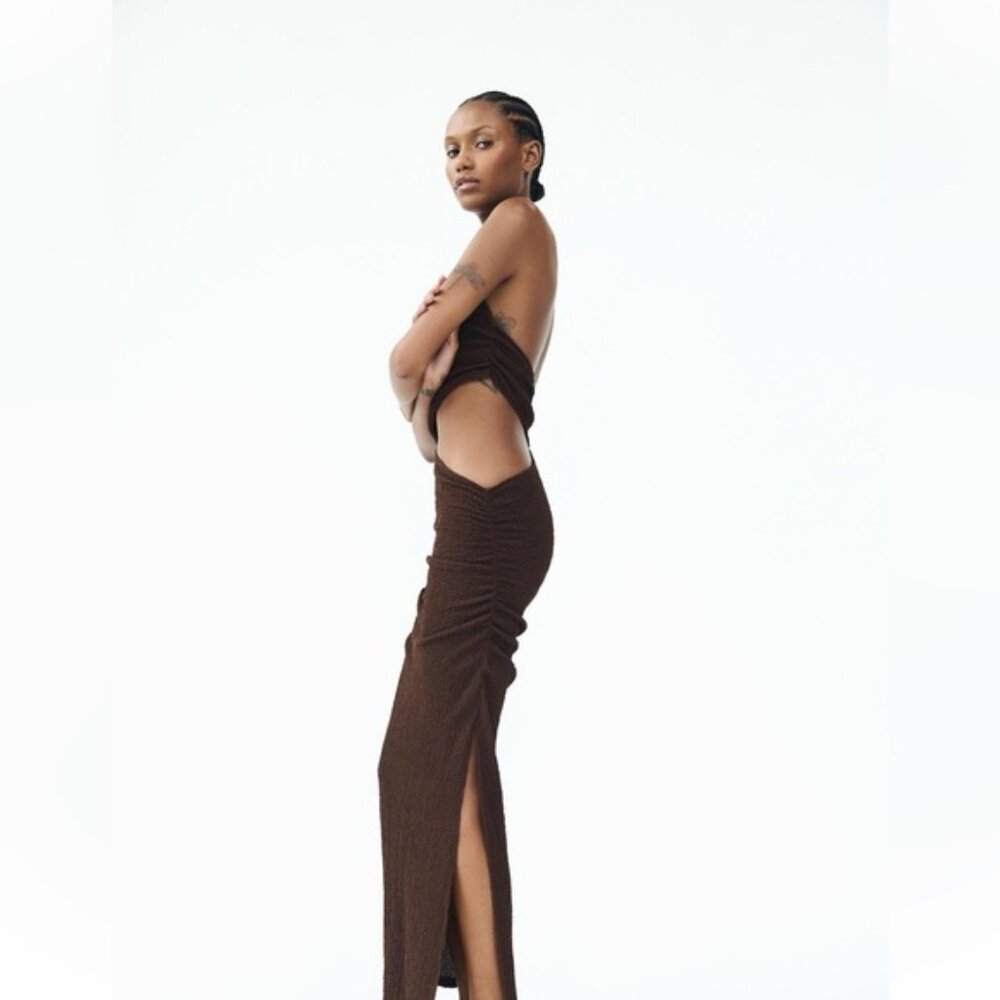ZARA TEXTURED CUT OUT DRESS - Picture 6 of 11